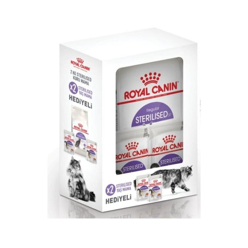Royal Canin Sterilised Kısır Kedi Mamasi 2 Kg + 2 Adet Yaş mama ( BUNDLE )