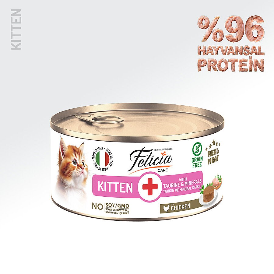 Felicia پوره مرغ کنسرو غذای بچه گربه 85 Gr