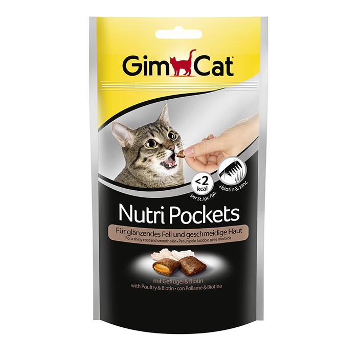 Gimcat Nutri Pockets Kümes Hayvanlı Biyotinli Kedi Ödülü 60Gr.