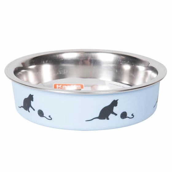 Karlie Bella Çelik Kedi Mama Su Kabı Mavi 11 Cm