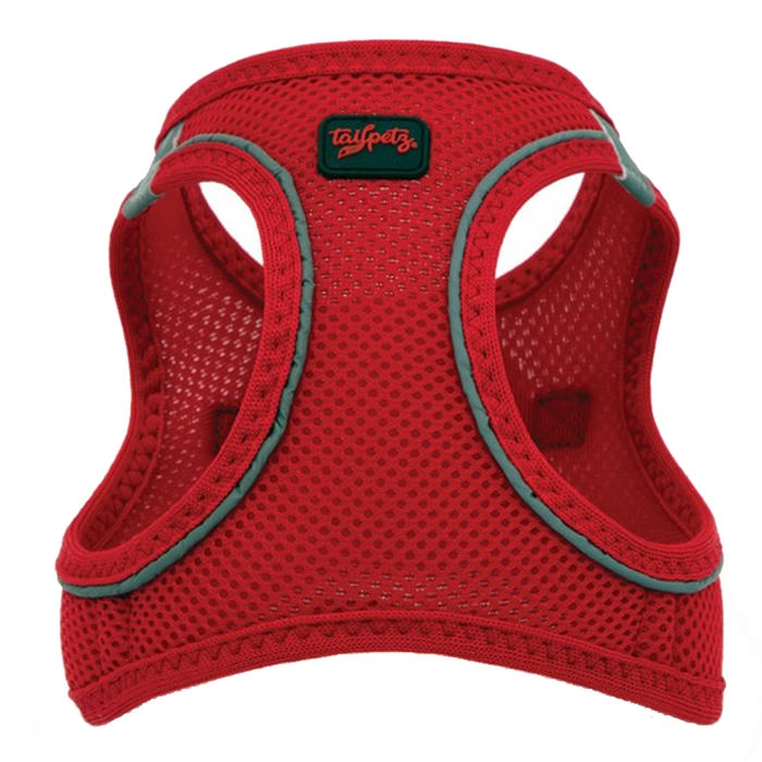 Tailpetz Airmesh Kedi ve Küçük Irk Köpek Göğüs Tasması Kırmızı [2XSmall]