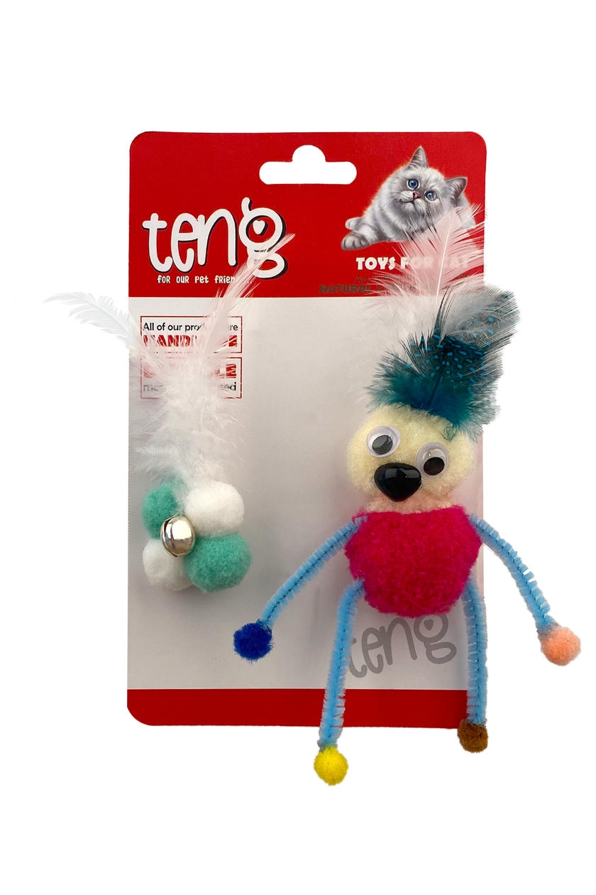 Teng Kedi Oyuncağı Ponpon Adam ve Yonca