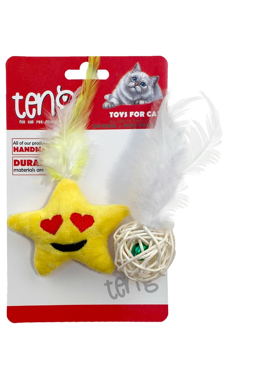 Teng Kedi Oyuncağı Bambu Top ve Yıldız Peluş