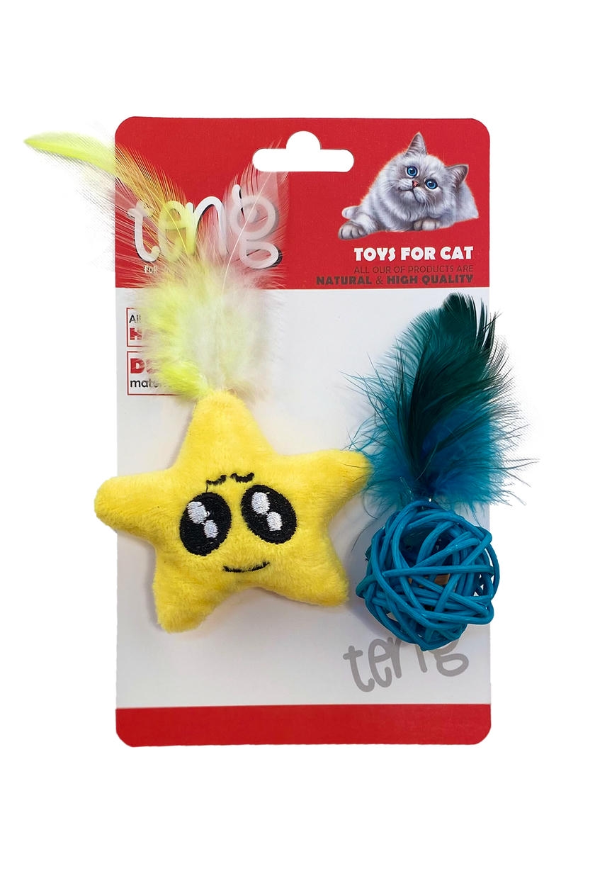 Teng Kedi Oyuncağı Bambu Top ve Yıldız Peluş