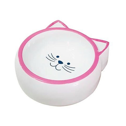 EuroCat Melamin Kedi Mama Kabı Kedi Şeklinde Pembe 210ml