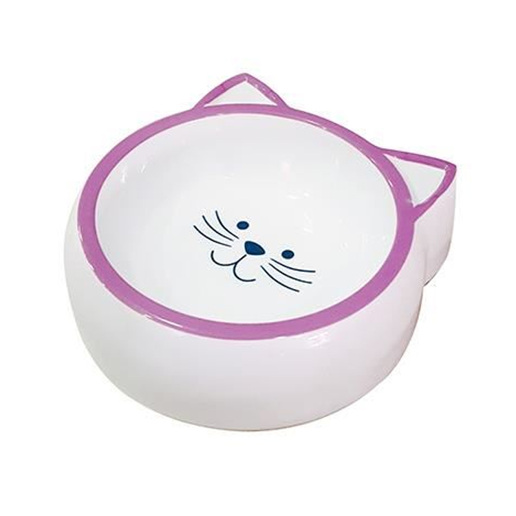 EuroCat Melamin Mama Kabı Kedi Suratı Şeklinde Mor 210 Ml
