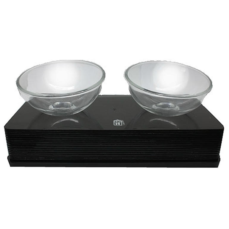 Hagen Catit Cam Kaseli Kedi Köpek Mama ve Su Kabı 200 ml x 2 Siyah
