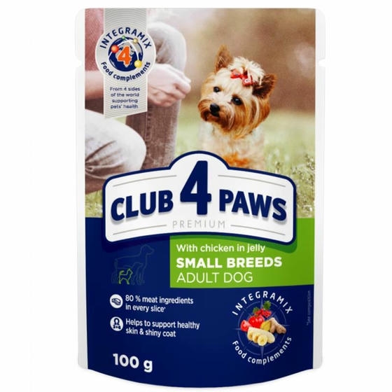 Club4Paws Tavuklu Pouch Küçük Irk Yetişkin Köpek Konservesi 100 Gr