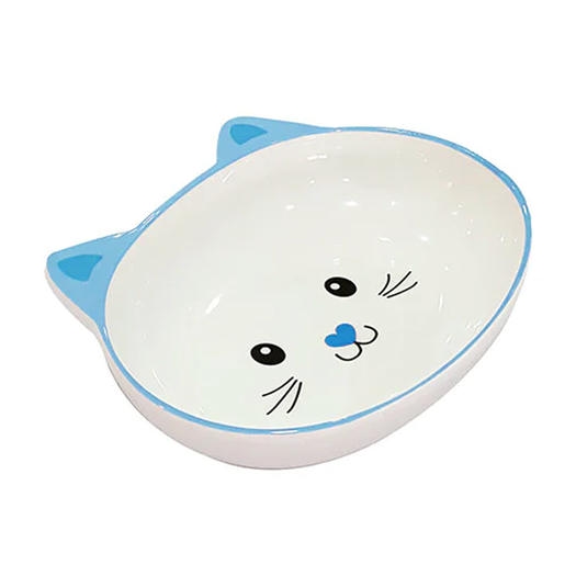 EuroCat Melamin Mama Kabı Kedi Suratı Şeklinde Mavi 300 Ml