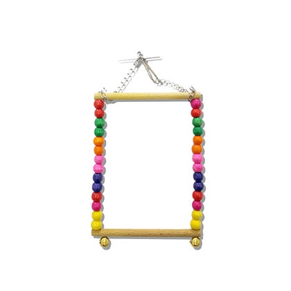 EuroBird Kuş Oyuncağı Renkli Boncuklu Kare Salıncak 15x16 cm