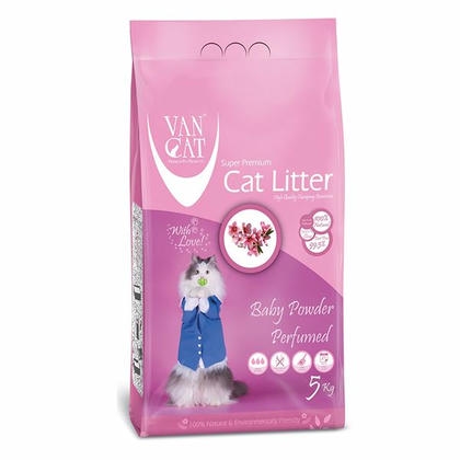 Vancat Bebek Pudrası Kokulu Kedi Kumu İnce Taneli 5 kg