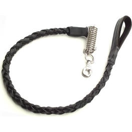 Teng Yaylı Zincir Düğüm Hakiki Deri Gezdirme Tasma Kahverengi