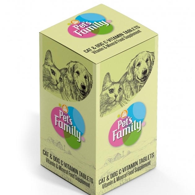 Pets Family Kedi ve Köpekler için C-vitamin Tableti 75 Adet