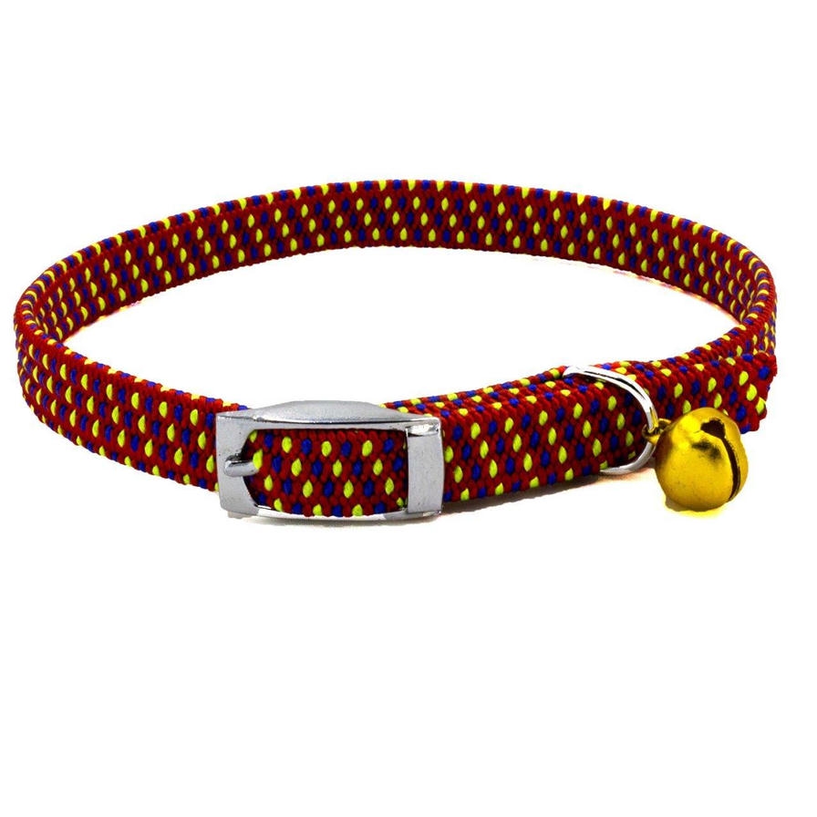 Cattie Elastik Dokumadan El Yapımı Kedi Boyun Tasması Kırmızı 1x20-30 Cm