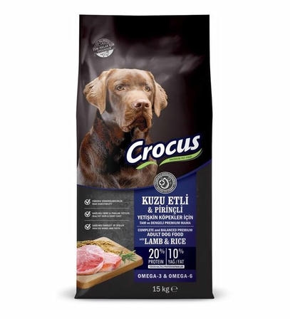 Crocus Kuzu Etli & Pirinçli Yetişkin Köpek Maması 15 Kg