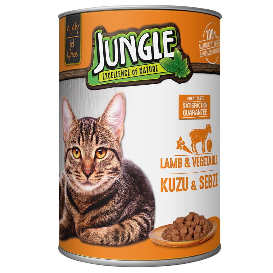 Jungle Kuzu Etli-Sebzeli Kedi Konservesi 415 Gr