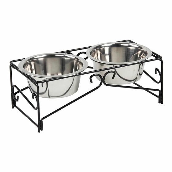 ​Pawise Metal Ayaklı İkili Mama Kabı 350 Ml x 2