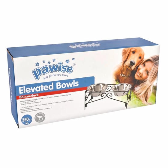 ​Pawise Metal Ayaklı İkili Mama Kabı 350 Ml x 2