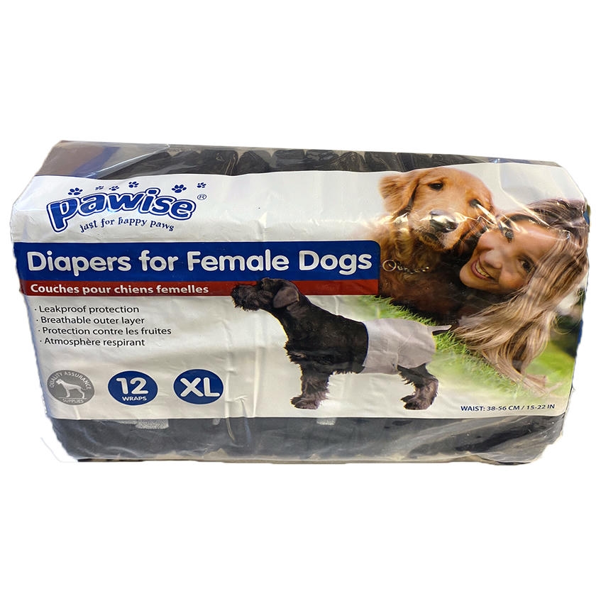 Pawise Köpek Alt Bağlama Bezi XL Boy Siyah 12 Adet