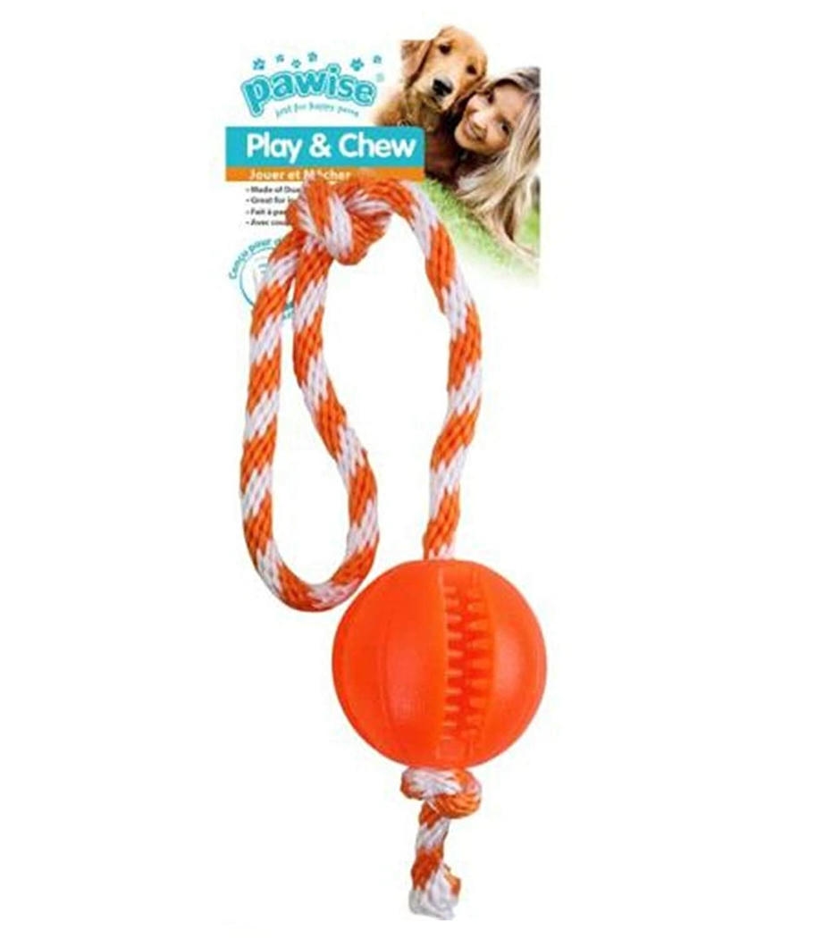 Pawise Dental İpli Top Diş Bakım Köpek Oyuncağı 40cm (Karışık Renkli)