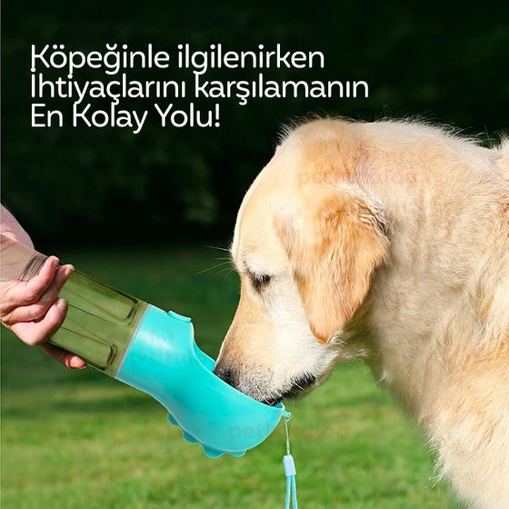 Pioneer Pet Köpek Seyahat Suluğu Mama Kabı İlaveli Mavi