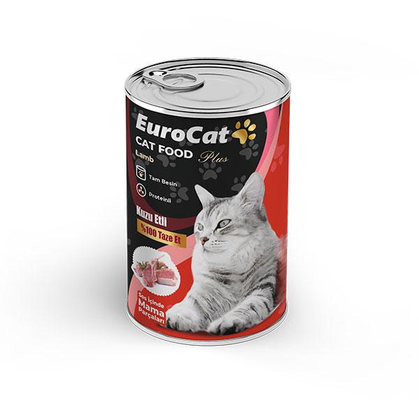 EuroCat Kuzulu Parça Etli Yetişkin Kedi Konserve 400 Gr