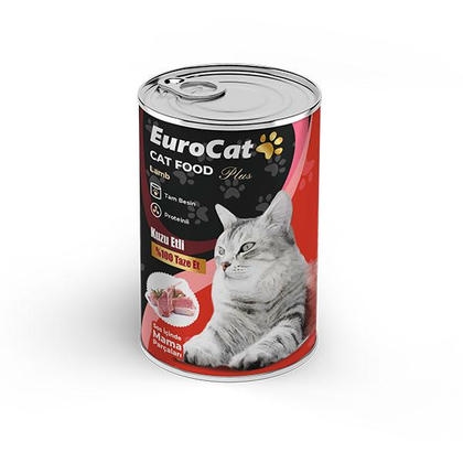 EuroCat Kuzulu Parça Etli Yetişkin Kedi Konserve 400 Gr