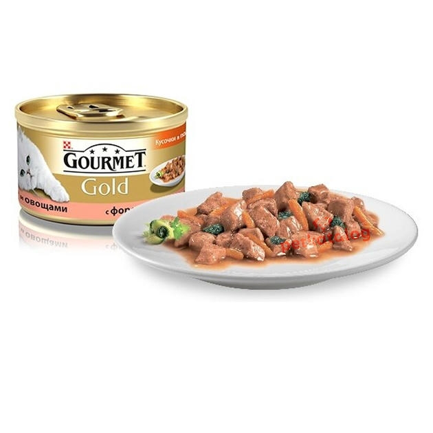 Gourmet Gold کنسرو غذای گربه با ماهی قزل آلا و سبزیجات 85GR