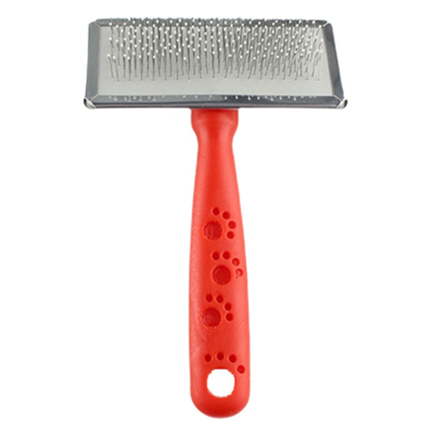 Zampa Slikon Top Başlıklı Kedi ve Köpek Fırçası Medium 14x9cm, Kırmızı