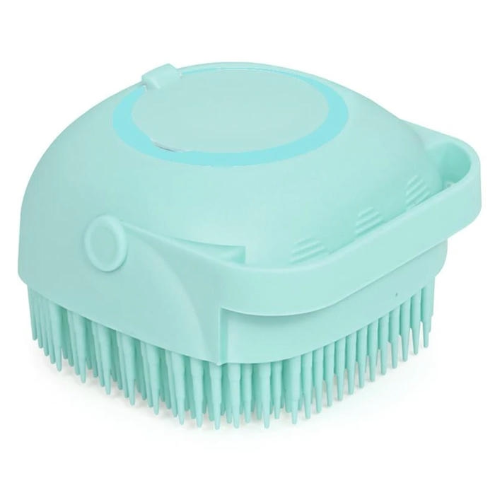 Exquisite Silikon Banyo Fırçası (Şampuan Hazneli) Mavi 8.8x8x5.7 cm