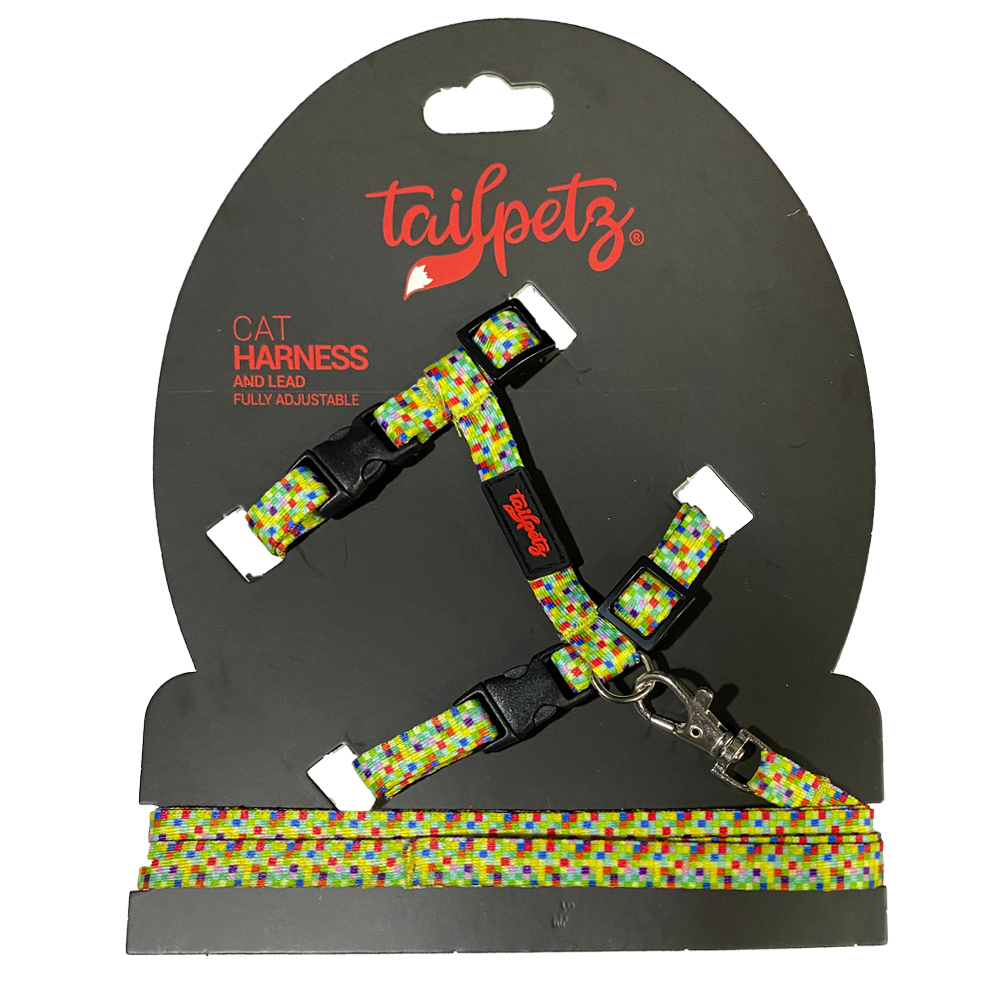 Tailpetz Kedi Göğüs Tasması + Kayış Dazzle