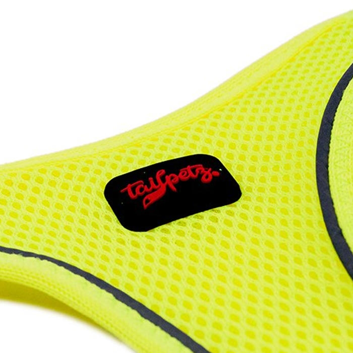 Tailpetz Airmesh قلاده کتفی گربه و سگ نژاد کوچک Neon Lime [3XSmall]