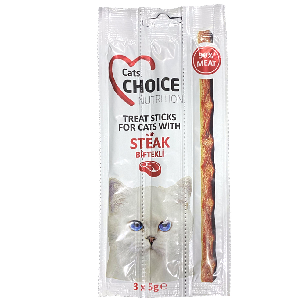 Cat's Choice Nutrition Biftekli Kedi Ödül Çubuğu 15gr (3'lü)