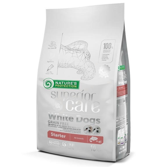 Nature's Protection Starter Beyaz Tüylü Köpekler için Somonlu Tahılsız Yavru Köpek Maması 1.5kg