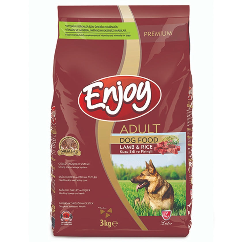 Enjoy Kuzulu & Pirinçli Yetişkin Köpek Maması 3 Kg