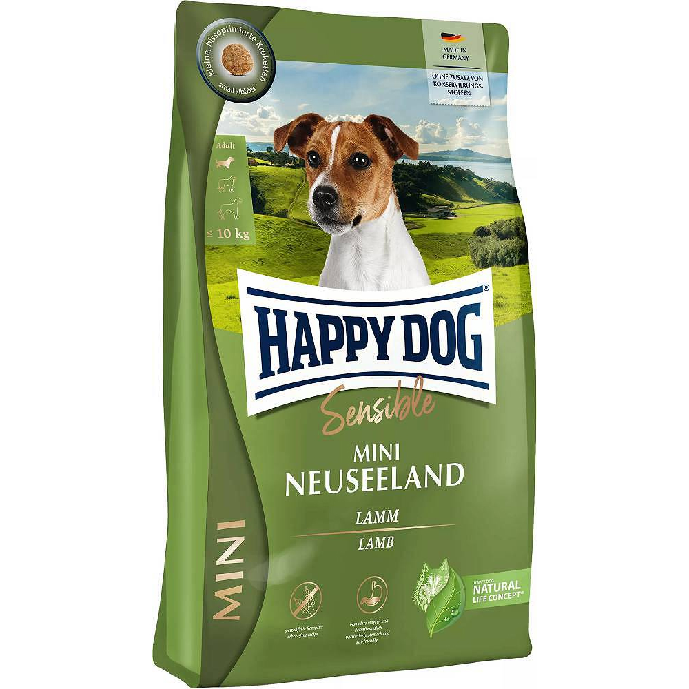 Happy Dog Mini Neuseeland Kuzulu Pirinçli Küçük Irk Köpek Maması 4 Kg
