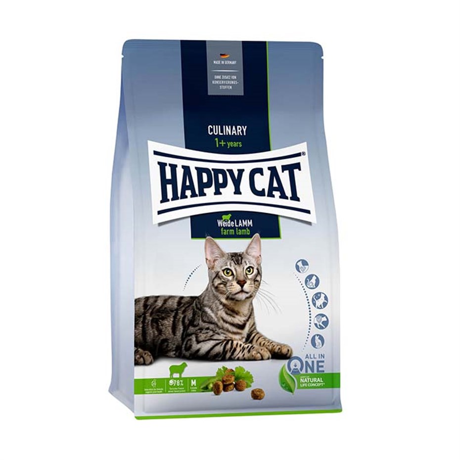 Happy Cat Weide Lamm Kuzu Etli Yetişkin Kedi Maması 4 Kg