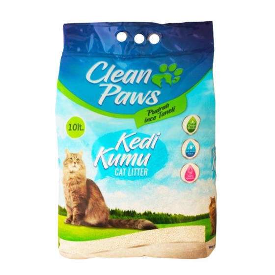 Clean Paws Pudralı Kalın Taneli Topaklaşan Kedi Kumu 10 Litre