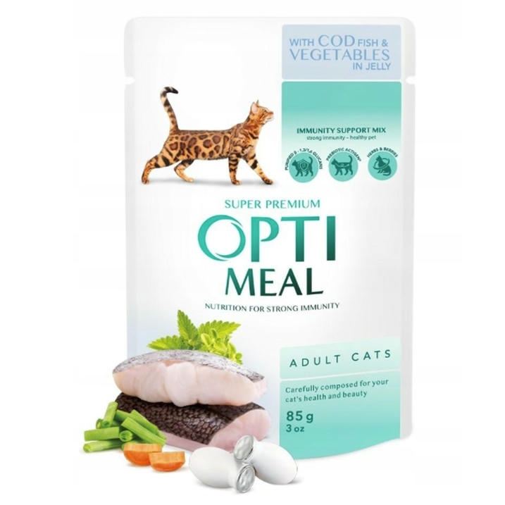 OptiMeal Pouch Morina Balıklı & Sebzeli Yaş Kedi Maması 85g