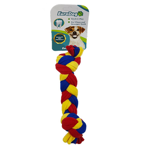 EuroDog Köpek Diş Kaşıma İpi 15cm (Sarı-Kırmızı-Mavi)