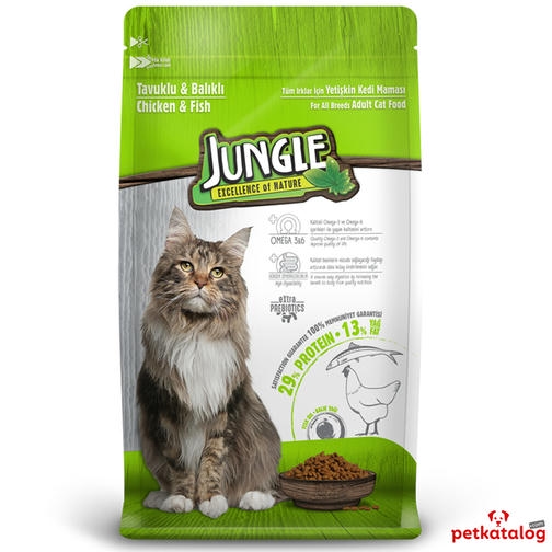 Jungle مرغ-ماهی بزرگسالان 1,5 Kg غذای گربه