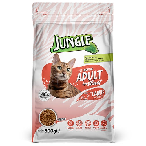 Jungle Kuzulu Yetişkin Kedi Maması 500 Gr