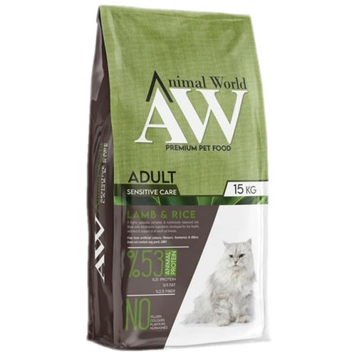 Animal World Kuzu Etli Pirinçli Yetişkin Kedi Maması 15 kg