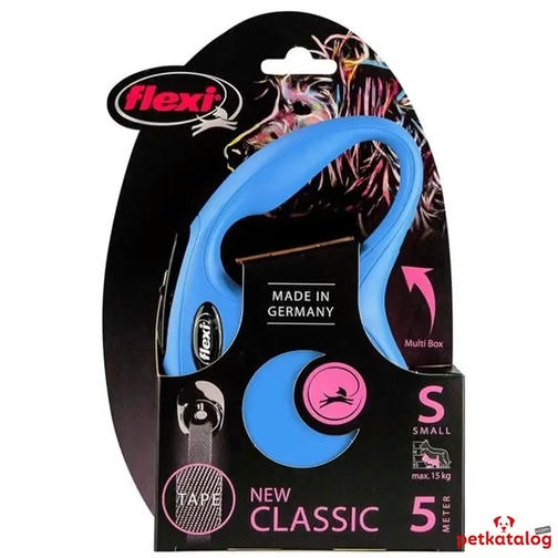 Flexi New Classic نواری اتوماتیک افسار آبی [Small] 5m