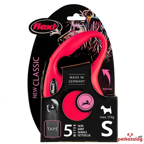 Flexi New Classic نواری اتوماتیک افسار قرمز [Small] 5m