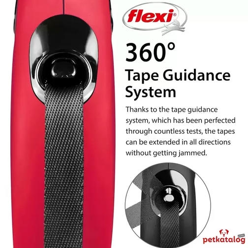 Flexi New Classic نواری اتوماتیک افسار قرمز [Small] 5m