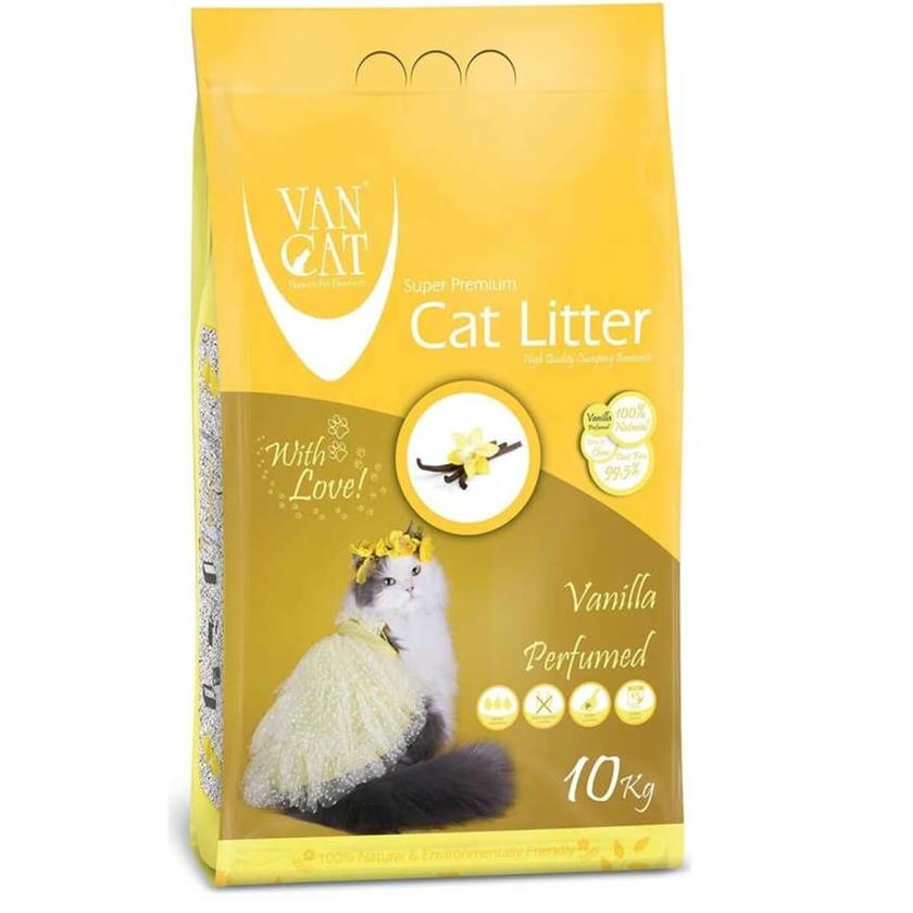 Vancat Vanilya Kokulu Topaklaşan Kedi Kumu İnce Taneli 10 Kg