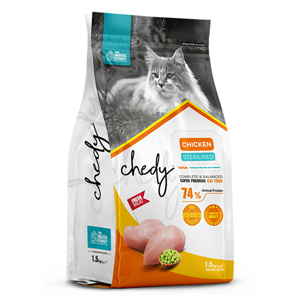 Chedy Tavuk Etli Kısırlaştırılmış Kedi Maması 1.5 Kg