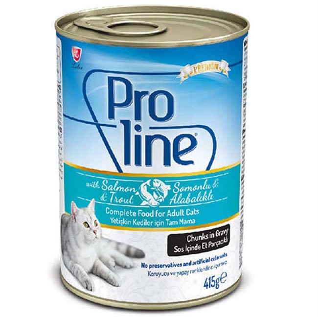 Proline Somonlu ve Alabalıklı Yetişkin Kedi Konservesi 415gr