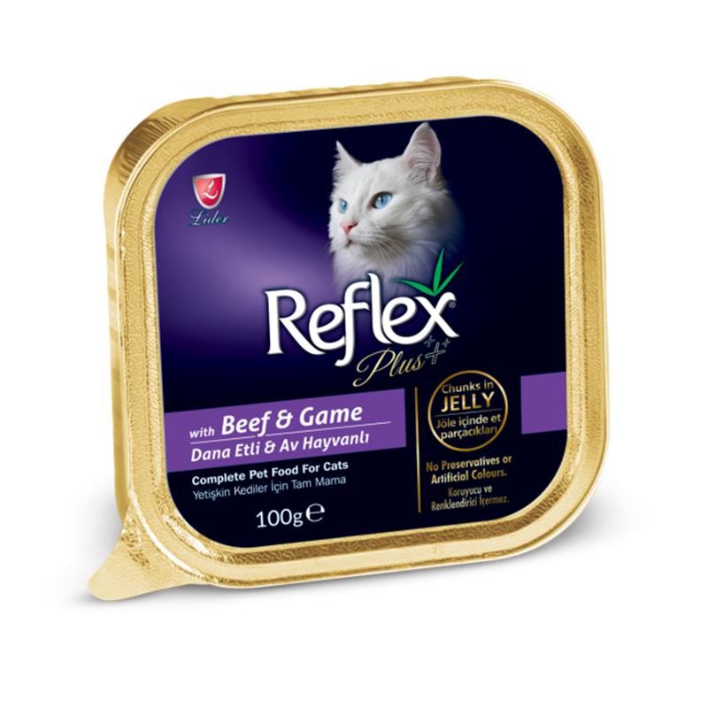 Reflex Plus Biftekli ve Av Hayvanlı Yetişkin Kedi Konservesi 100gr